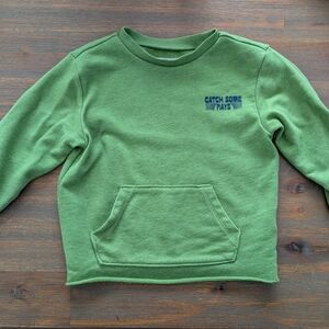 Kids Green Pullover Sweatshirt - Catch Some Rays Graphic